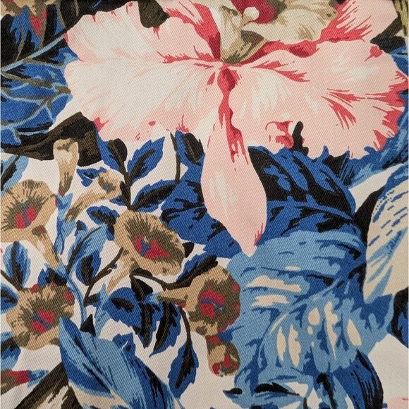 J. Crew Blue Pink Green Tropical Floral Stretch Cotton Chino Shorts Plus Size 14 - Picture 4 of 9